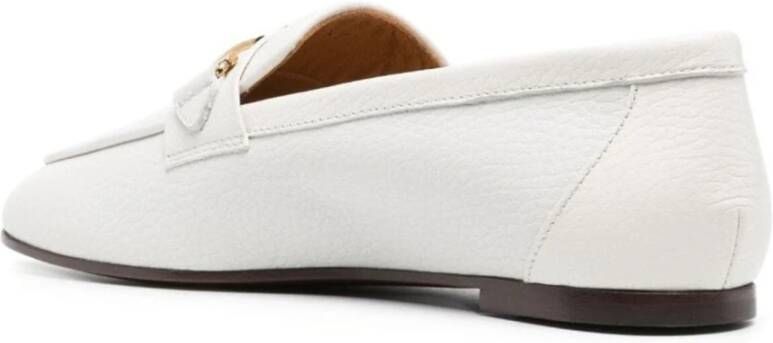 TOD'S Witte Leren Loafers Elegante Instap Schoenen White Dames