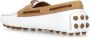 TOD'S Witte Leren Loafers Vierkante Neus Schoenen White Dames - Thumbnail 10