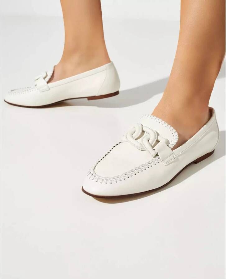 TOD'S Witte leren loafers White Dames