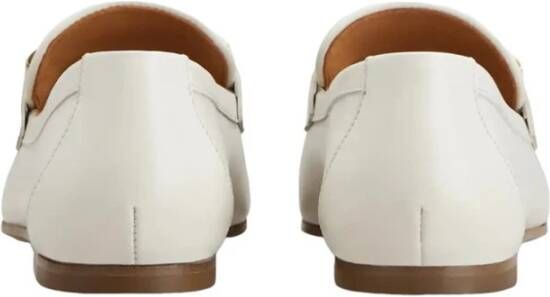 TOD'S Witte leren mocassin met leren zool White Dames