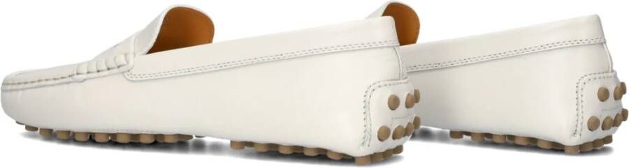 TOD'S Witte leren mocassins met metalen detail White Dames