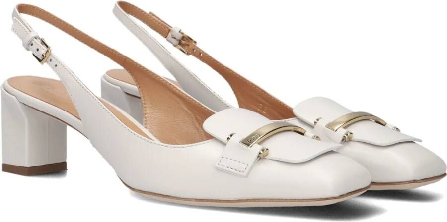 TOD'S Witte Leren Slingback Hakken White Dames