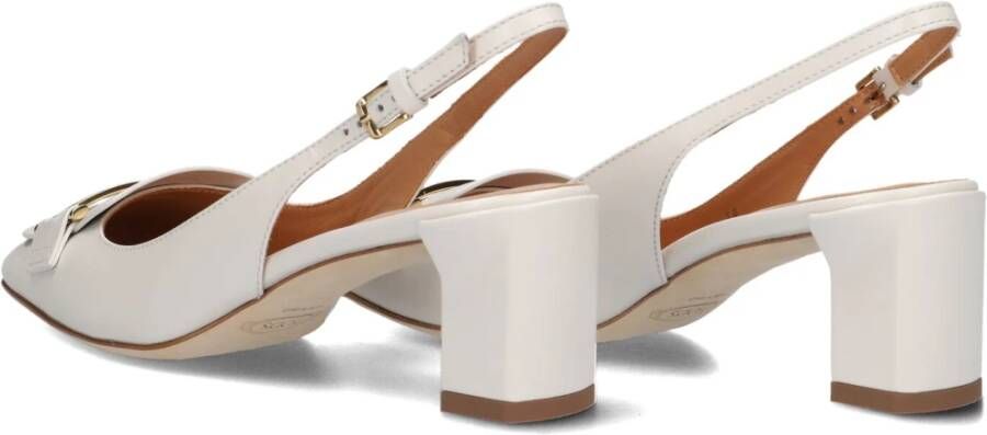 TOD'S Witte Leren Slingback Hakken White Dames