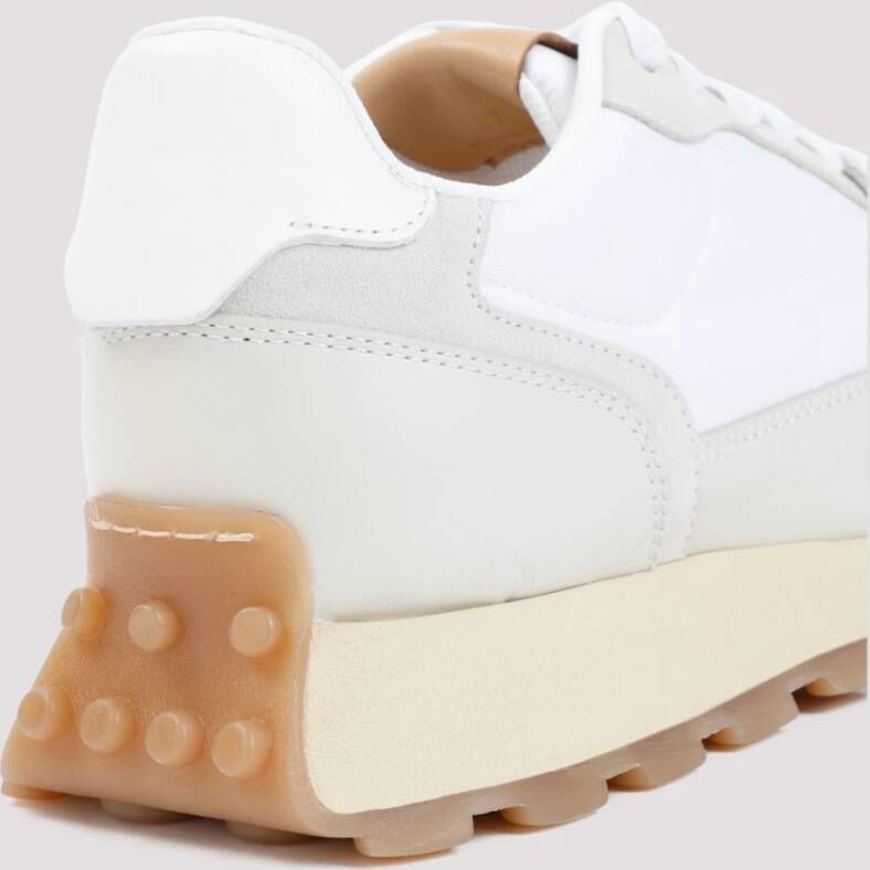 TOD'S Witte Leren Sneakers Amandel Teen Multicolor Dames