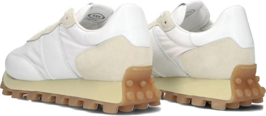 TOD'S Witte leren sneakers met suède accenten White Heren