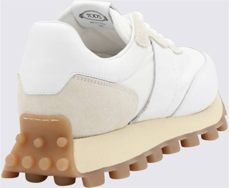 TOD'S Witte Leren Sneakers White Heren