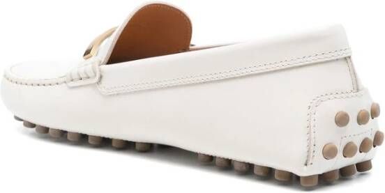 TOD'S Witte Logo Plaque Gommino Zool Schoenen White Dames