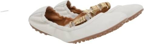 TOD'S Witte platte ballerina schoenen White Dames