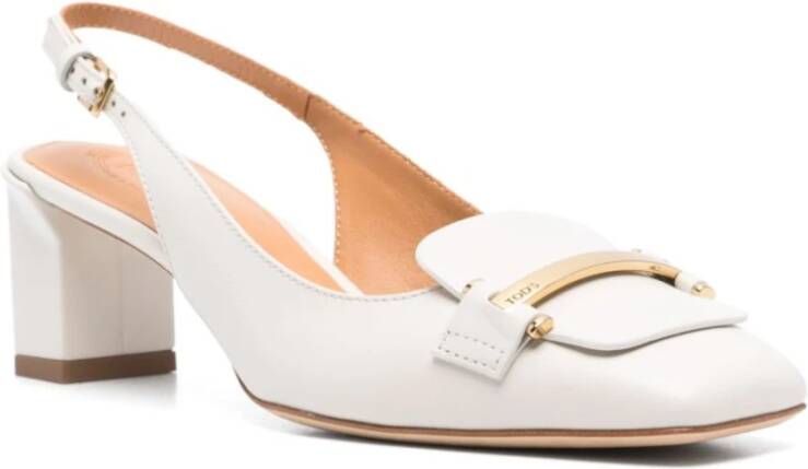 TOD'S Witte Slingback Band met Lage Hak White Dames