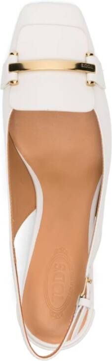 TOD'S Witte Slingback Band met Lage Hak White Dames