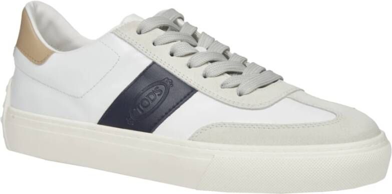 TOD'S Witte Sneakers met Blauw Logo White Heren