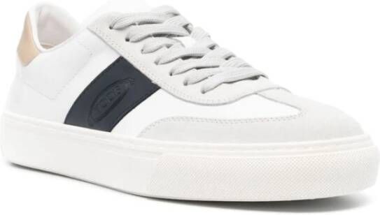 TOD'S Witte Sneakers Paneelontwerp Ronde Neus White Heren