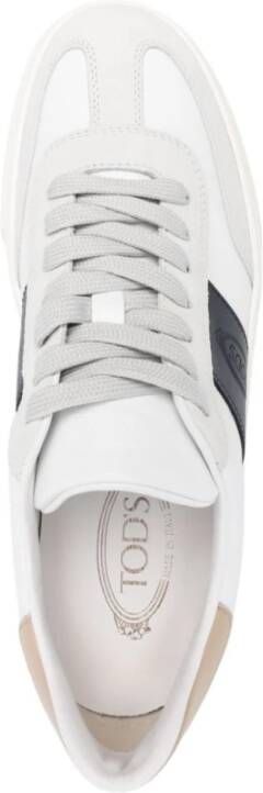 TOD'S Witte Sneakers Paneelontwerp Ronde Neus White Heren