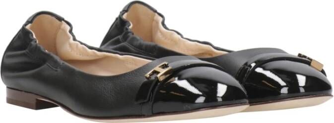 TOD'S Zwarte Ballerina Platte Schoenen Black Dames