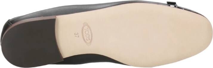 TOD'S Zwarte Ballerina Platte Schoenen Black Dames