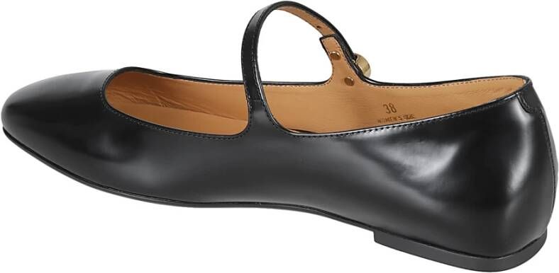 TOD'S Zwarte Ballerina Schoenen met Vierkante Neus Black Dames