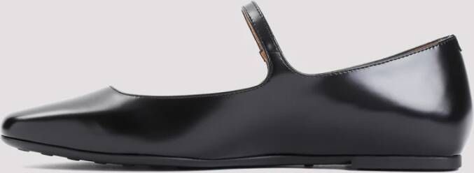 TOD'S Zwarte leren ballerina's Black Dames