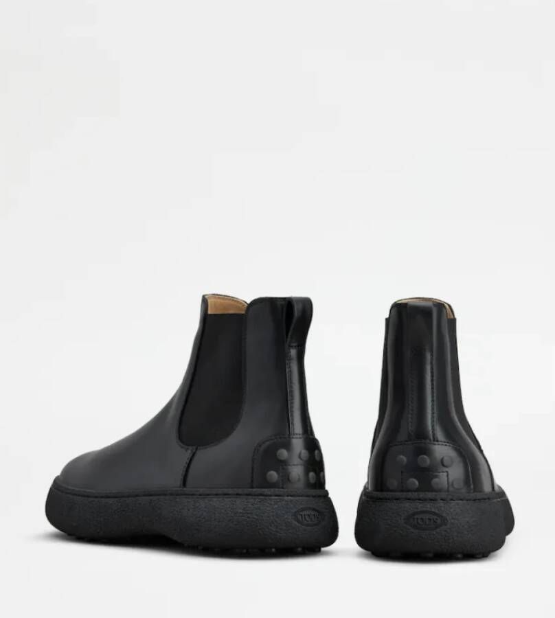 TOD'S Zwarte Chelsea Boots Urban Elegantie Black Heren