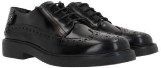 TOD'S Zwarte Derby Platte Schoenen Black Dames