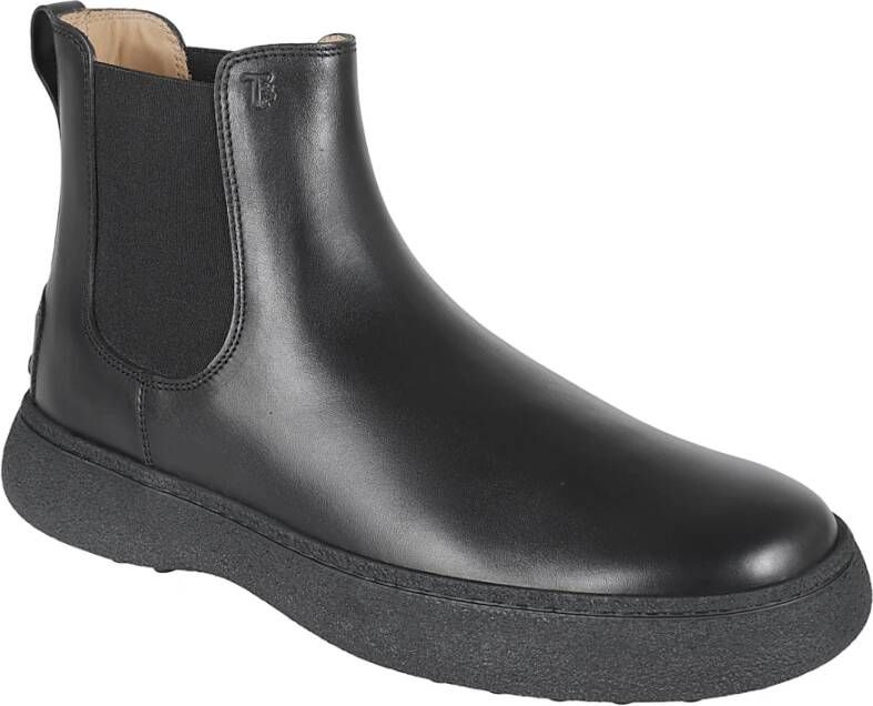 TOD'S Zwarte Enkellaarzen voor Mannen Black Heren