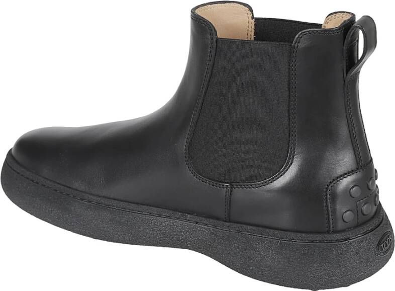 TOD'S Zwarte Enkellaarzen voor Mannen Black Heren