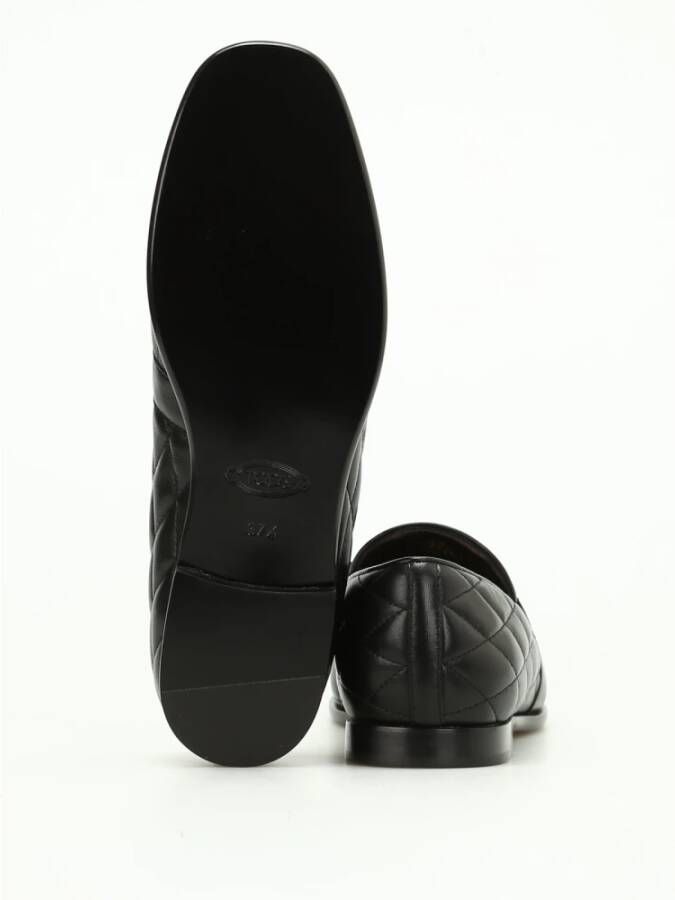 TOD'S Zwarte Gewatteerde Leren Loafer Black Heren