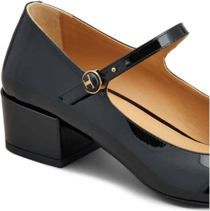 TOD'S Zwarte Hakken Leren Pumps Black Dames