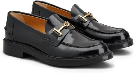 TOD'S Zwarte Hook Loafer Schoenen Black Dames