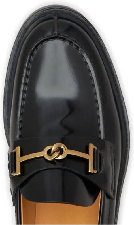 TOD'S Zwarte Hook Loafer Schoenen Black Dames