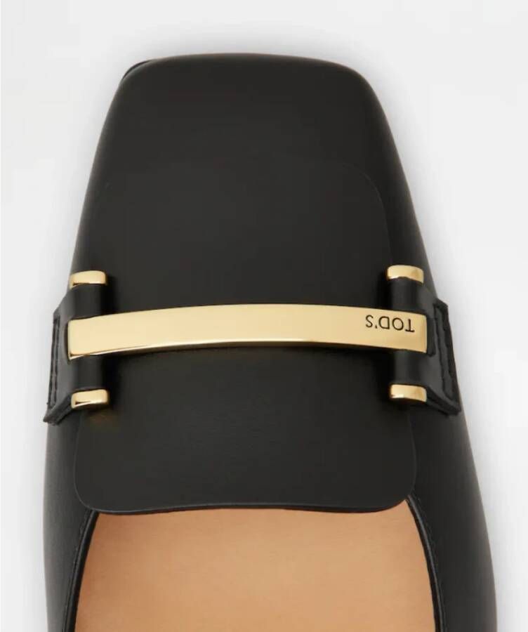 TOD'S Zwarte kalfsleren Décolleté met geometrische hak Black Dames