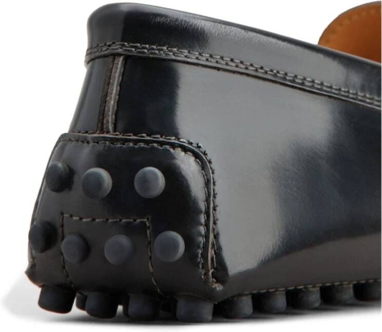 TOD'S Zwarte Lakleren Platte Schoenen Black Dames