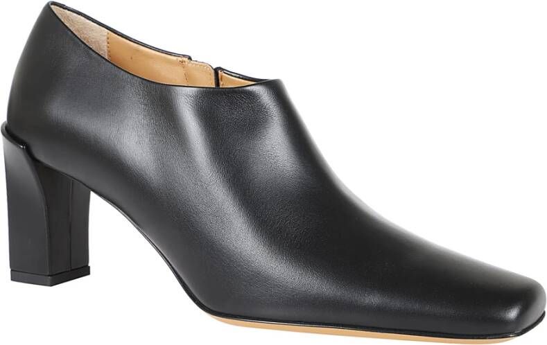 TOD'S Zwarte leren enkellaars met rits Black Dames