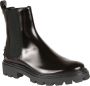 TOD'S Zwarte leren enkellaars rubberen zool Black Dames - Thumbnail 2