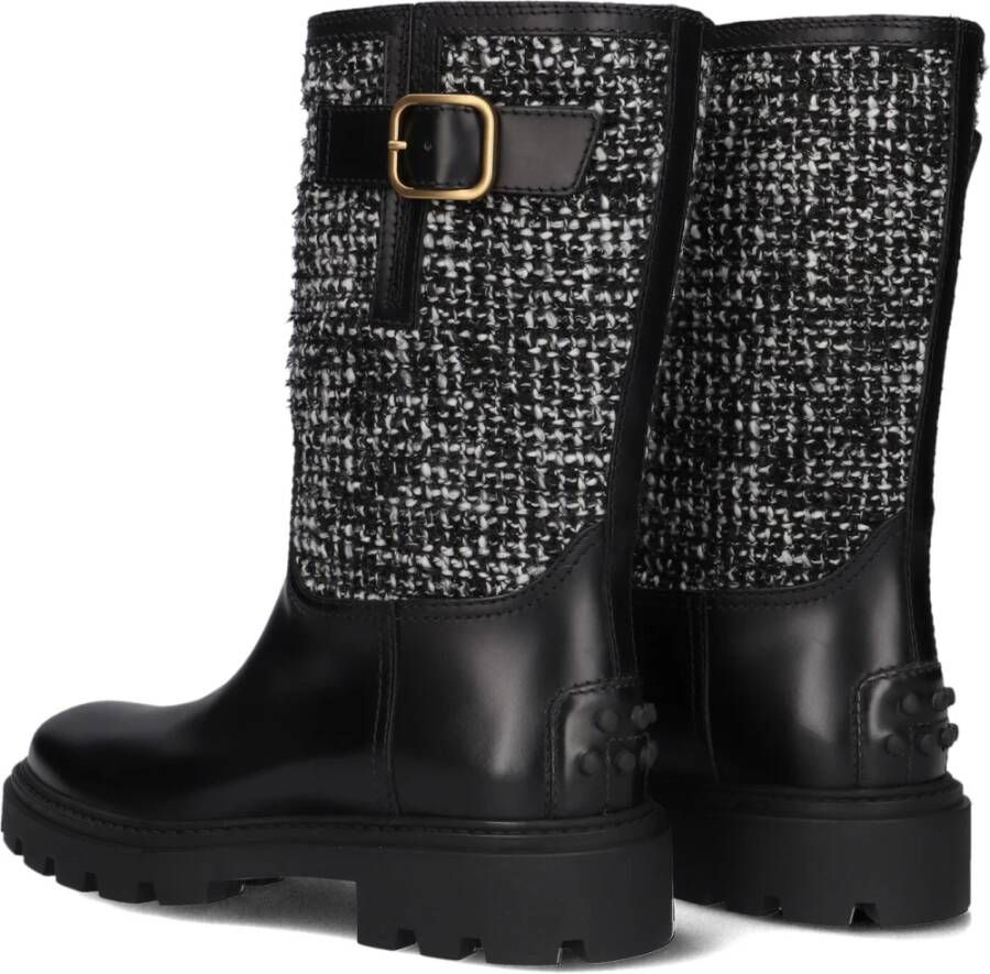 TOD'S Zwarte Leren Enkellaarzen Dames Black Dames