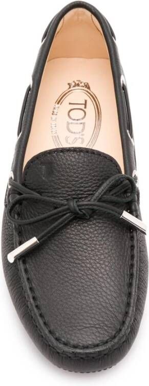 TOD'S Zwarte Leren Gommino Rijdschoenen Black Dames