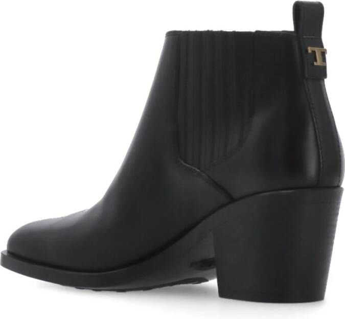 TOD'S Zwarte Leren Haklaarzen Black Dames