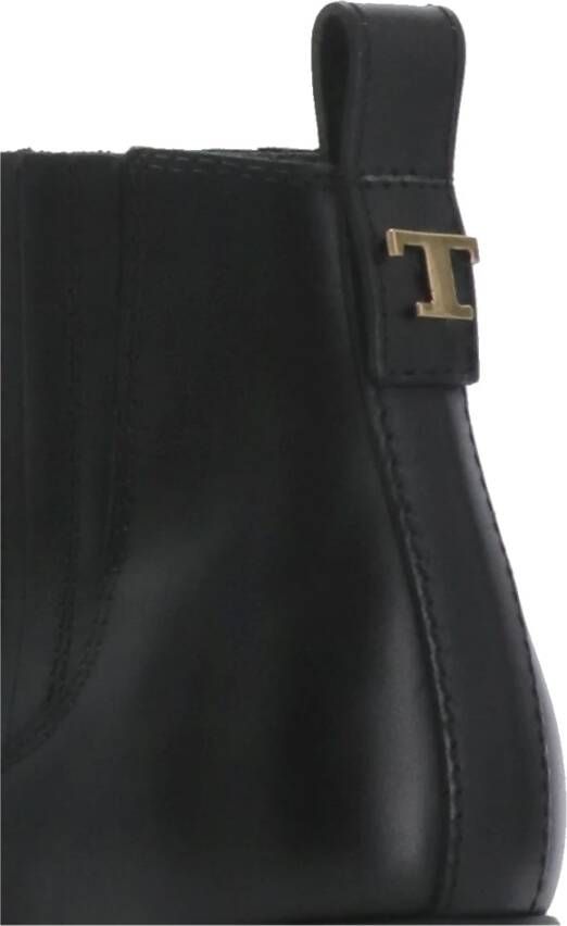 TOD'S Zwarte Leren Haklaarzen Black Dames