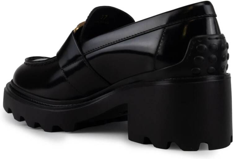 TOD'S Zwarte leren instap mocassin schoenen Black Dames