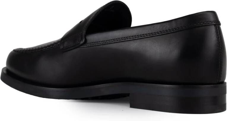 TOD'S Zwarte leren instap mocassin schoenen Black Heren