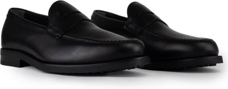 TOD'S Zwarte leren instap mocassin schoenen Black Heren