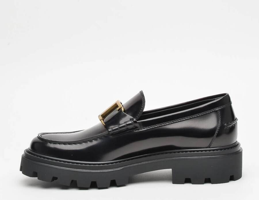 TOD'S Zwarte leren instapper Black Heren