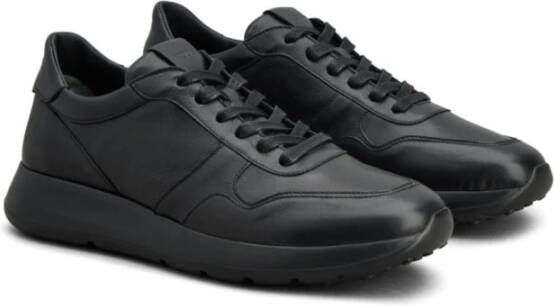 TOD'S Zwarte Leren Lage Sneakers Black Heren