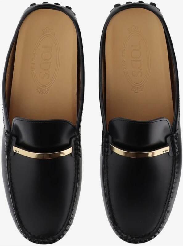 TOD'S Zwarte Leren Loafers Black Dames