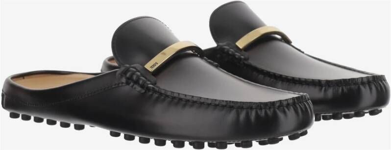 TOD'S Zwarte Leren Loafers Black Dames