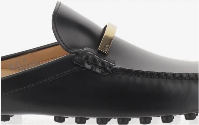 TOD'S Zwarte Leren Loafers Black Dames