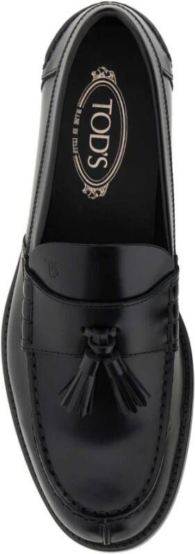 TOD'S Zwarte leren loafers Black Heren