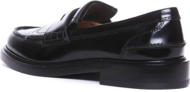 TOD'S Zwarte Leren Loafers Elegante Instap Schoenen Black Dames