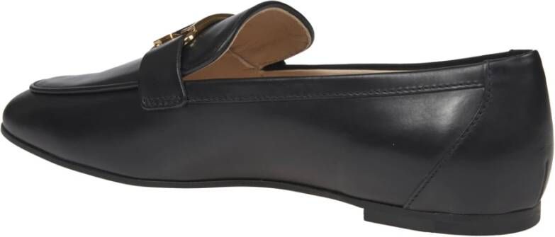 TOD'S Zwarte Leren Loafers Elegante Stijl Black Dames