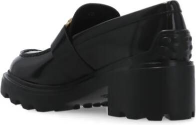 TOD'S Zwarte Leren Loafers met Franjes Black Dames