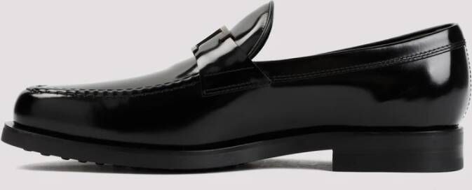 TOD'S Zwarte Leren Loafers Stijlvolle Herenschoenen Black Heren